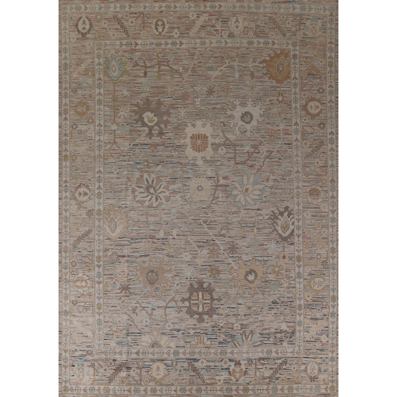 Vegetable Dye Oushak Turkish Area Rug 9x12