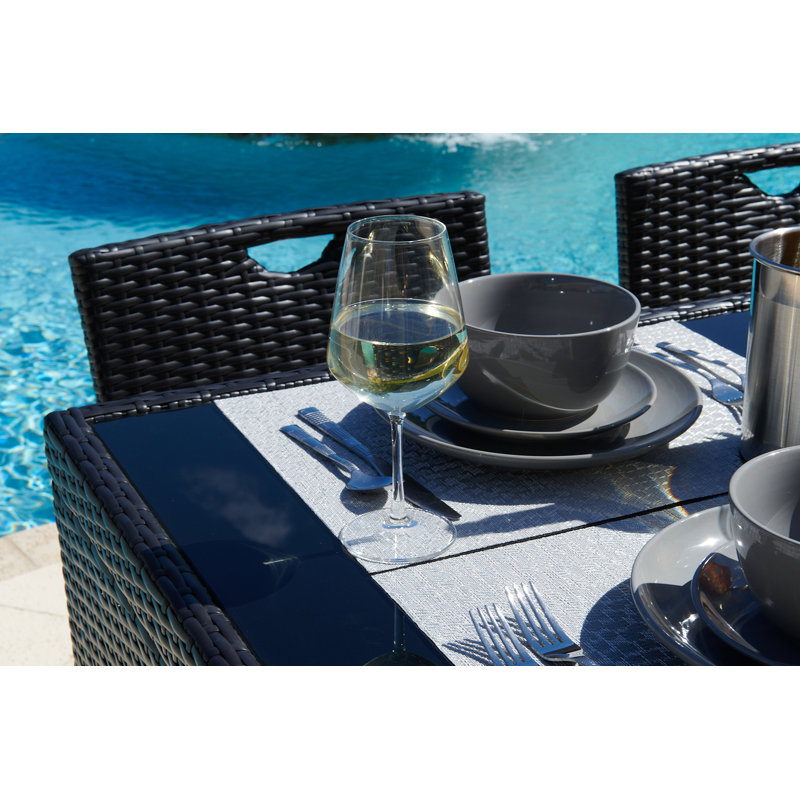 Ensemble de bar d'extérieur 7 pièces Bari en gris mélangé Bari, Beige, Espresso brun