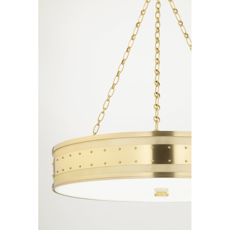 Gaines - 6 Light Pendant - Historic Nickel Finish, Aged Brass
