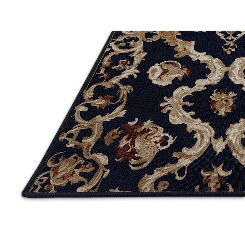 Machine Washable Gray Area Rug, Rectangle 3' x 5'
