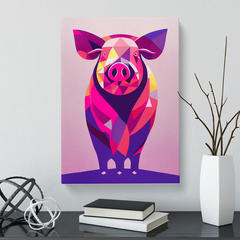 Bacote Pig Abstract - Wrapped Canvas, 60cm H x 40cm W x 3cm D
