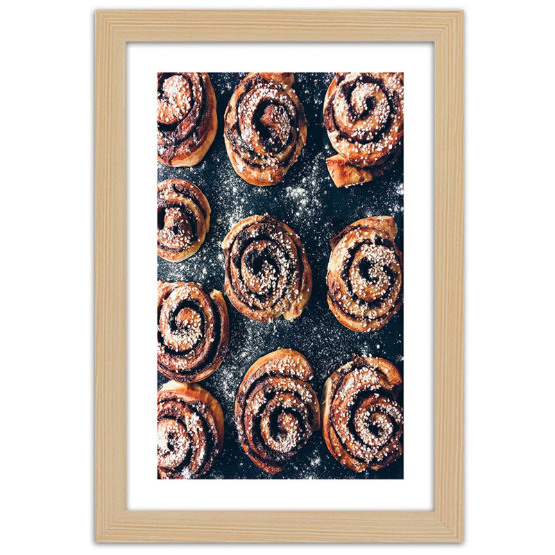 Biscuits And Sweets - Single Picture Frame Print, Light Brown, 100cm H x 70cm W