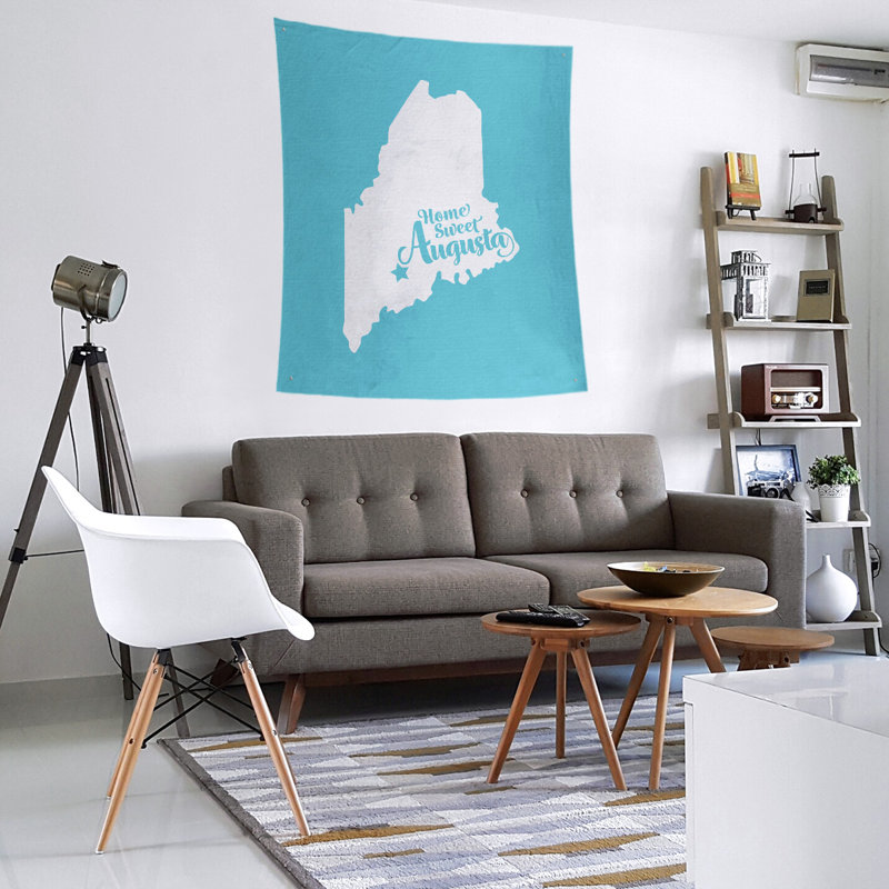 Tapisserie Augusta, Maine, H 27,5 po x l 37,5 po, Bleu sarcelle