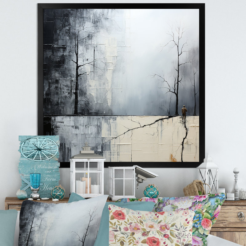 Simplicity Winter Dream Abstract, H 30 po x l 30 po x P 1 po, Cadre simple noir