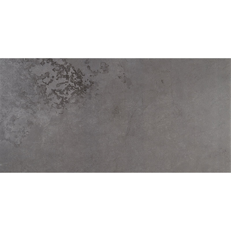 Tuile de champ en porcelaine 12 po x 24 po Slate Attaché, Gris foncé Meta