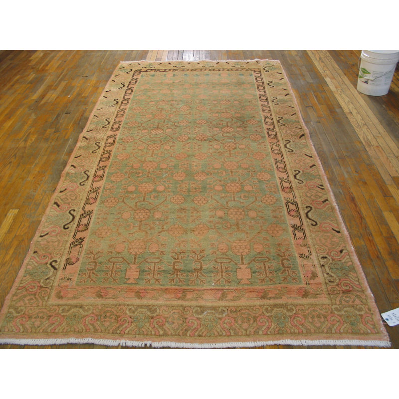 Antique Khotan East Turkestan Allover Pomegranate Design Hand Knotted Pile Rug