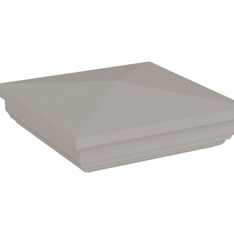 Gray Vinyl Decorative Fence Post Cap for Outdoor Use