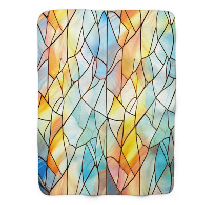 Abstract Art Glass - Couverture sherpa de qualité supérieure 1 pièce
