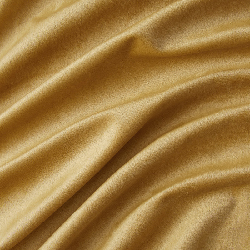 Pleze Velvet Semi Sheer Curtain Pair, Gold, 54" W x 96" L