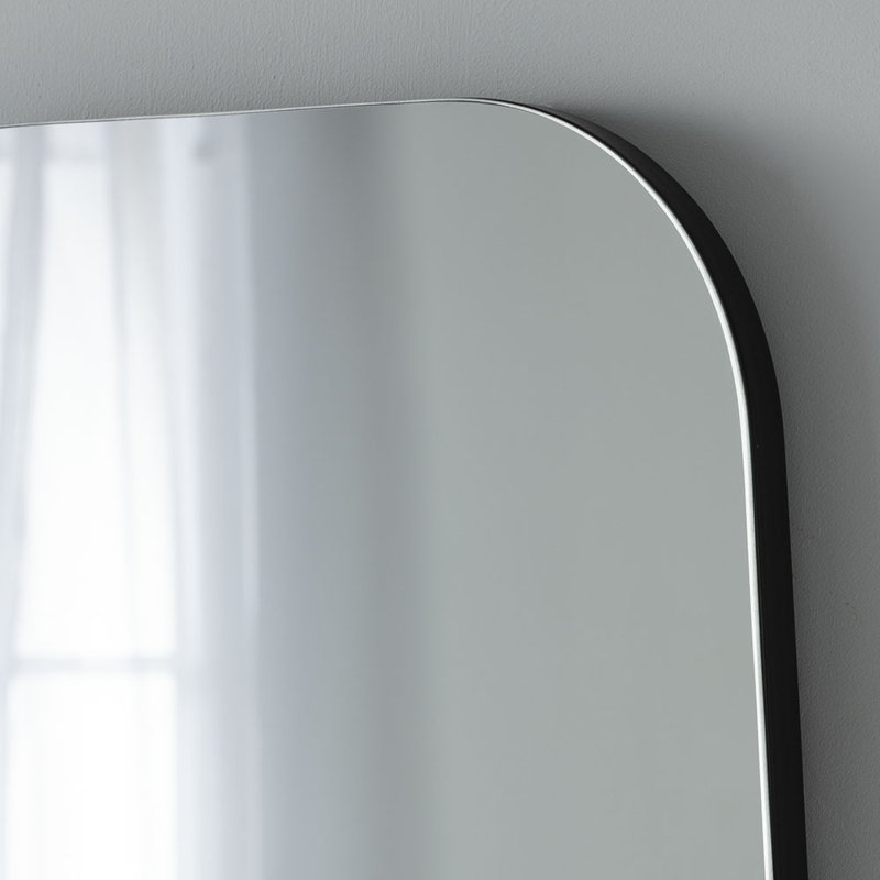 Akvile Asymmetrical Wall Mirror, Black