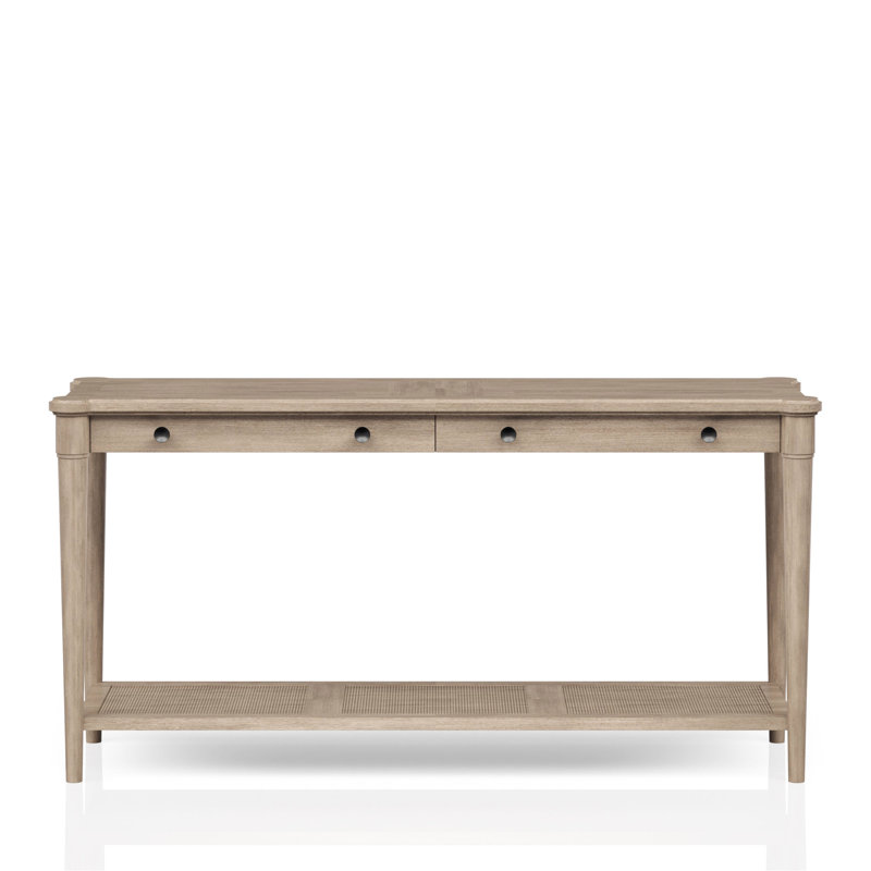 22 In. Package Width Table In Sand Finish With Drawers 64.25 Long Storage Options