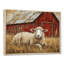 «Sheep By The Old Red Farm - Sheep», reproduction sur toile-49762923-49762915-205400210