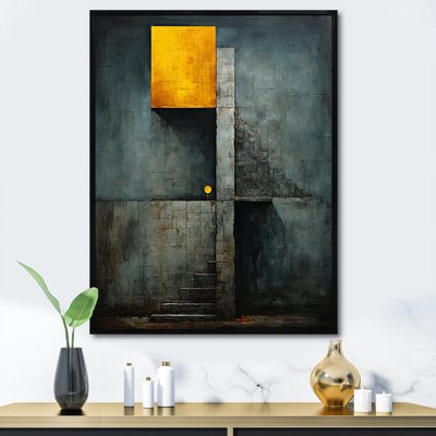 «Stairway to Grace Minimal Orange» sur imprimé indigo