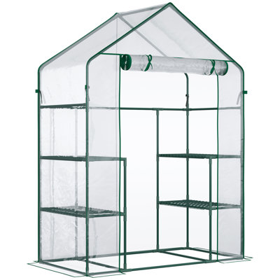 Outsunny 5' X 2.5' X 6.5' Mini Walk-In Greenhouse Kit