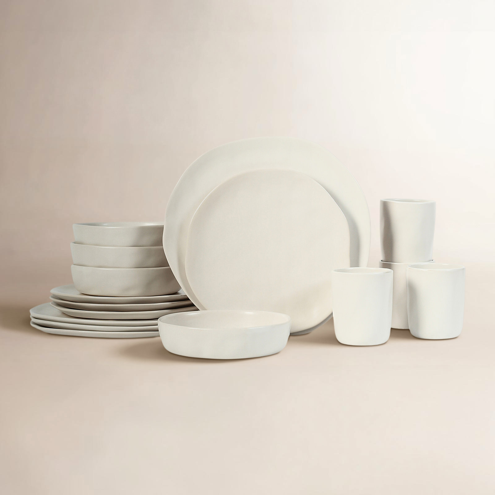 Hekonda Stoneware Dinnerware Set, White