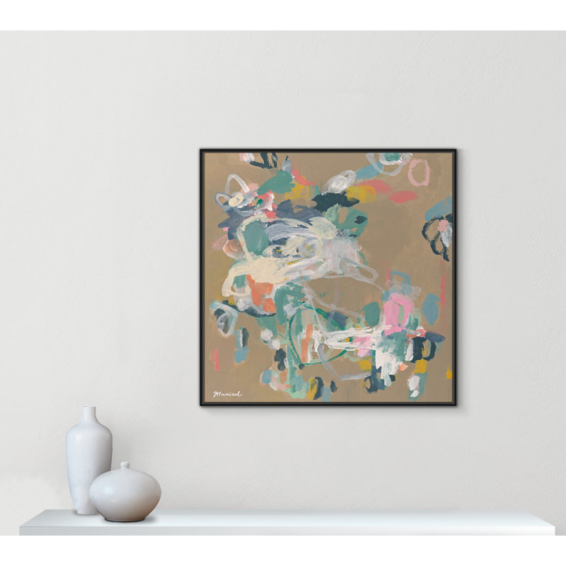 «Abstract Flow Square», reproduction par Marisol Evora, H 41,5 po x l 41,5 po, Noir