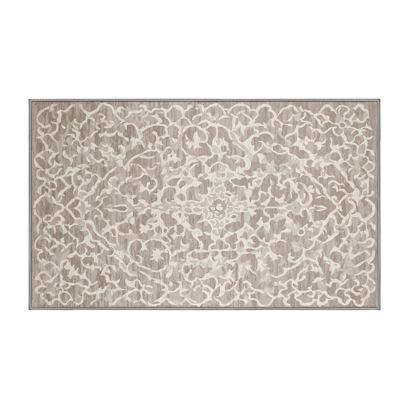 Machine Washable Gray Area Rug, Rectangle 8' x 12'