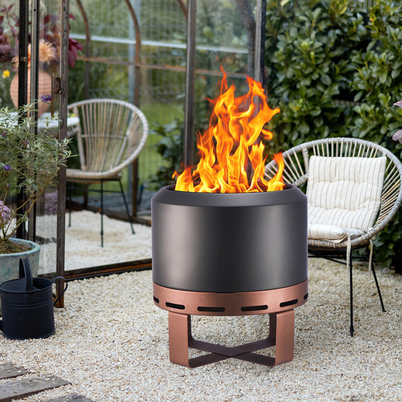 Foyer d'extérieur sans fumée 24 po pour feu de camp, foyer au bois avec support pour patio extérieur