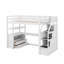 Lit mezzanine simple avec bureau, tablettes, 2 tiroirs et escalier de rangement-1522382767
