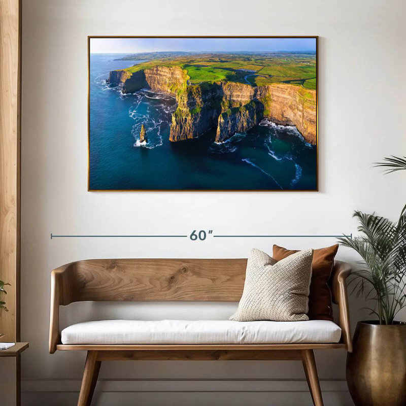 Cliffs Of Moher In Ireland, 46" X 31", Floating Frame Gold