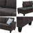 3-Piece Flannelette  Modular Sectional Sofa-1748871012-1748871011