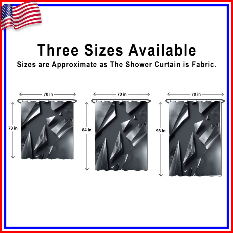 Rideaux de douche à formes géométriques métalliques extra longs, 70in W x 84in H