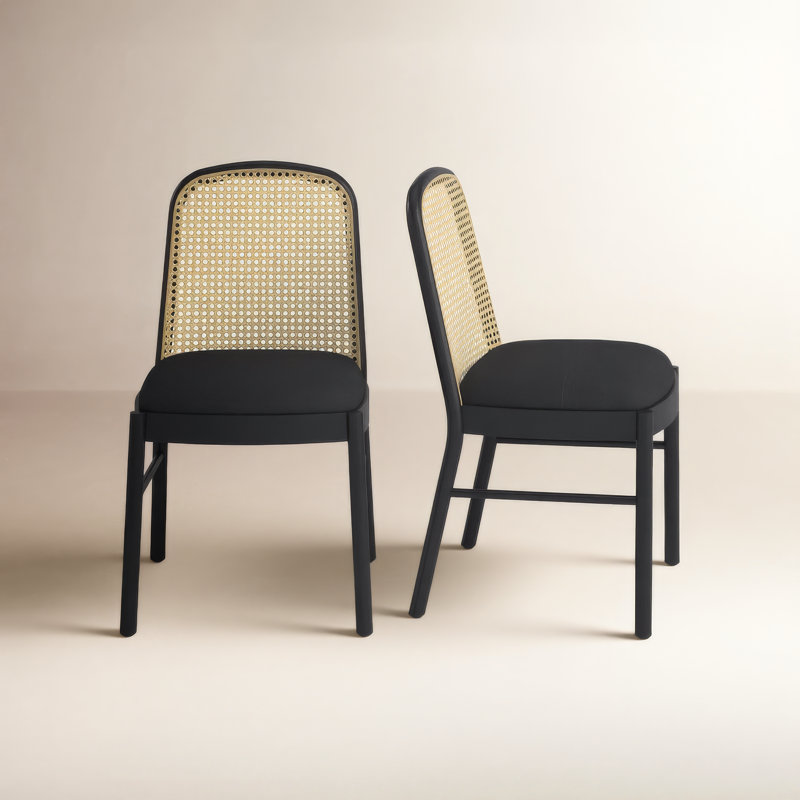 Almeda 18.7'' H Upholstered Ash Armchair, Black Frame / Black Upholstery