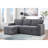 LIGHT GREY PULL OUT SOFA BED