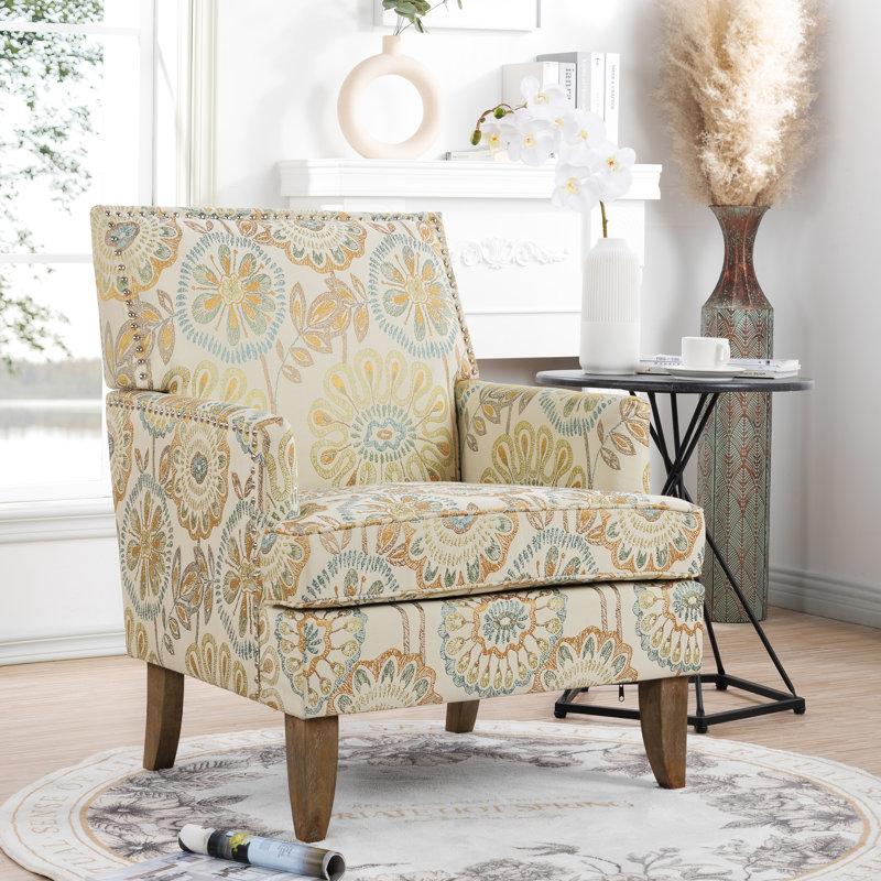 Chaises d'appoint pour beau salon, aspect de tissu jaune beige, siège rembourré en éponge haute densité, fabrication à câblage fin, joint de peinture de pied de bouleau, guide d'assemblage facile Option de siège confortable -