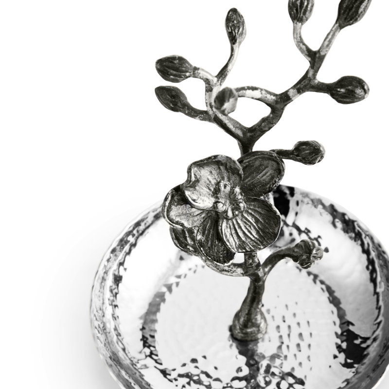 Black Orchid Metal Ring Holder