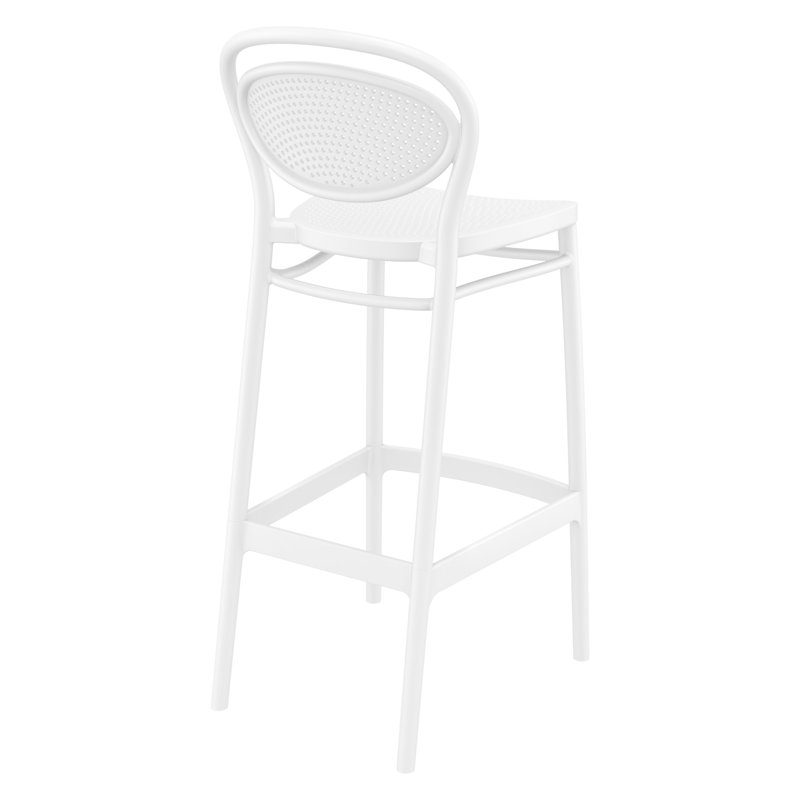 Tabouret de bar pour le patio Farrah, Blanc, Tabouret de bar (siège d'une hauteur de 29,5 po)