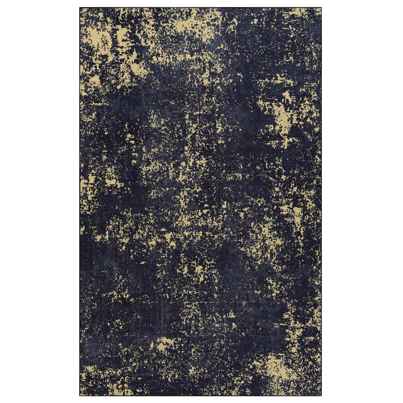 Tapis noir 8 x 10 pour salon, chambre à coucher, cuisine à poils courts, antidérapant, lavable et sans perte de poils