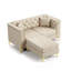 Canapé Chesterfield modulaire 2 places, canapé en similicuir avec capitonnage à boutons fait à la main, accoudoirs garnis de métal et pieds minces en métal, comprend 2 coussins-694189385