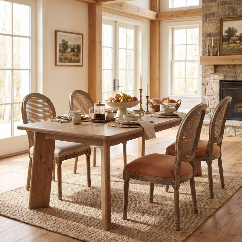 Farmhouse Solid Wood Rectangular Kitchen Table