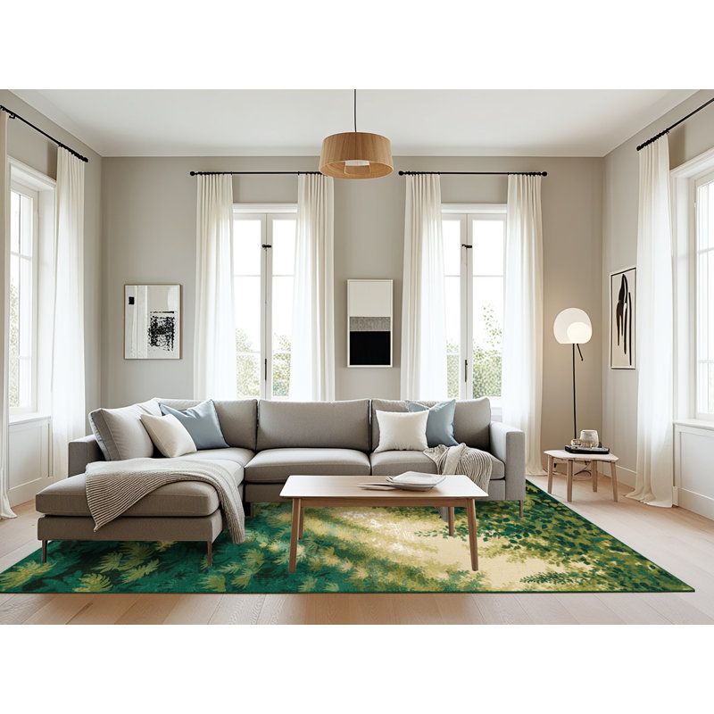 Tapis vert lavable à la machine, Rectangle 6 pi x 9 pi
