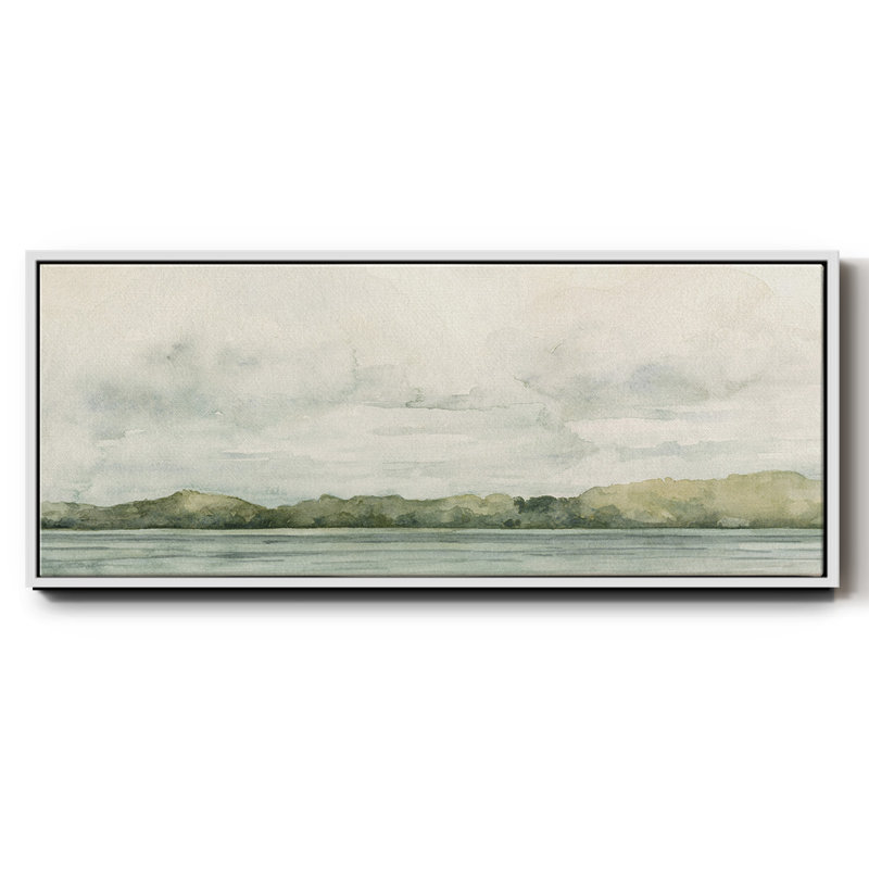 Riverside Views I - reproduction sur toile avec cadre flottant, H 8 po x l 20 po x P 1,5 po, Blanc