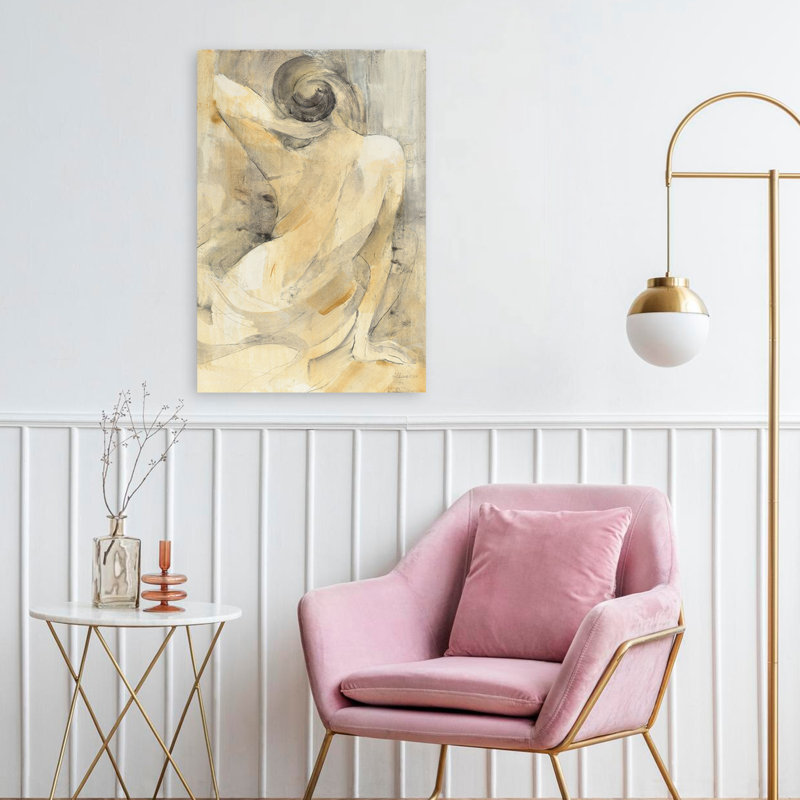 Boudoir II contemporain noir gris bain beige, H 24 po x l 16 po