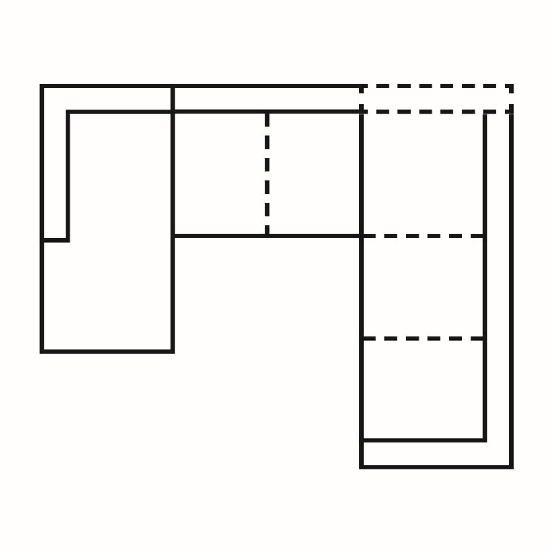 Canapé modulaire en U à 3 pièces de 6 pièces 119 po Cecelia, Natté perle Conversation, Orienté à gauche (vu de face)