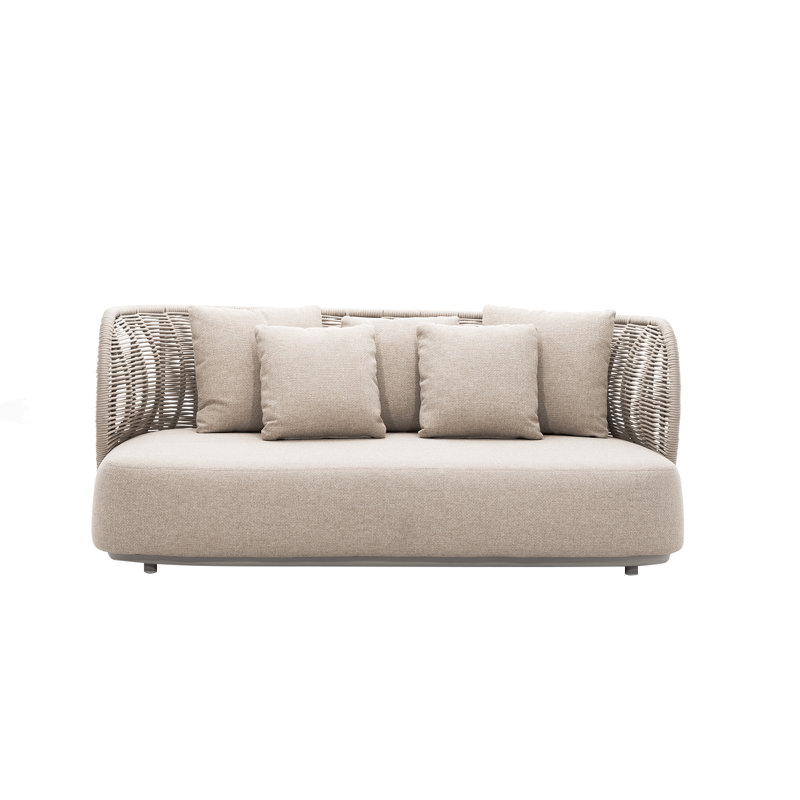 Outdoor Patio Furniture 3 Seater Sofas Rope Couch Outdoor Patio Aluminum Sofa with Cushions,Beige