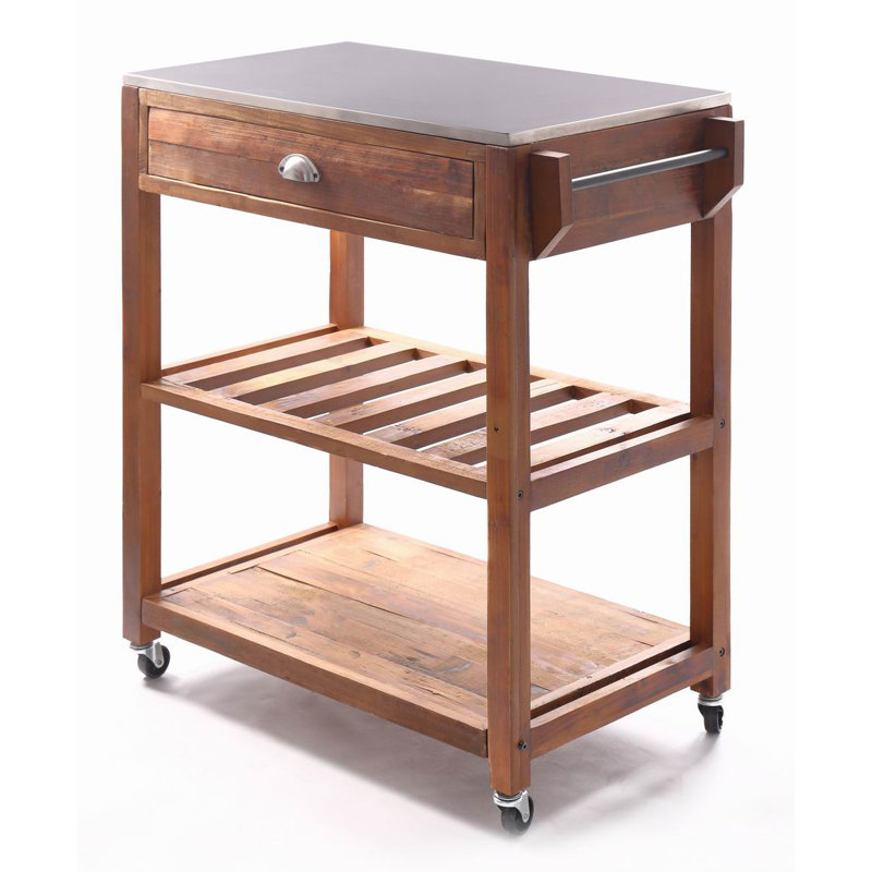 Chariot-bar en bois Milledgeville