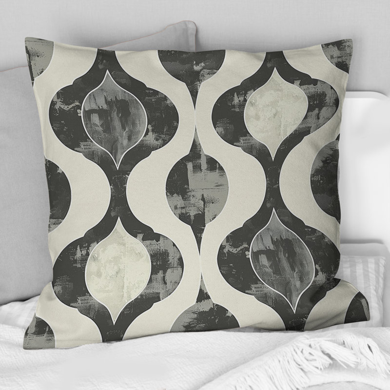 Coussin Beige gris Timeless Art - Mid-Century, H 16 po x l 16 po