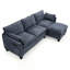 Ensemble de canapé moderne en chenille avec chargement USB et repose-pieds modulaire-574358069