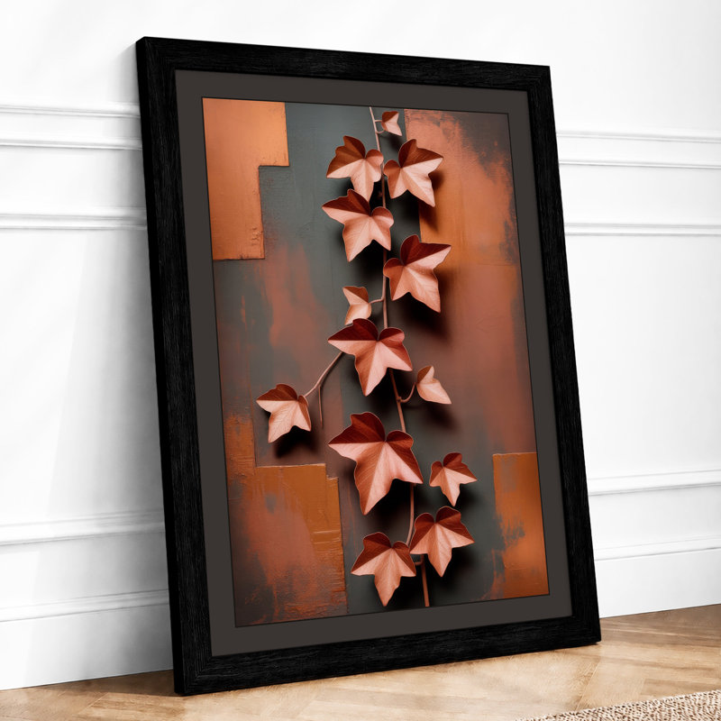 Copper Star Cascade Geometric - Framed Print, A3 - 42.0 x 29.7 cm, Black