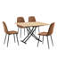 Ensemble de salle à manger à plateau relevable moderne avec table convertible et chaises rembourrées pour petits espaces-1356096464