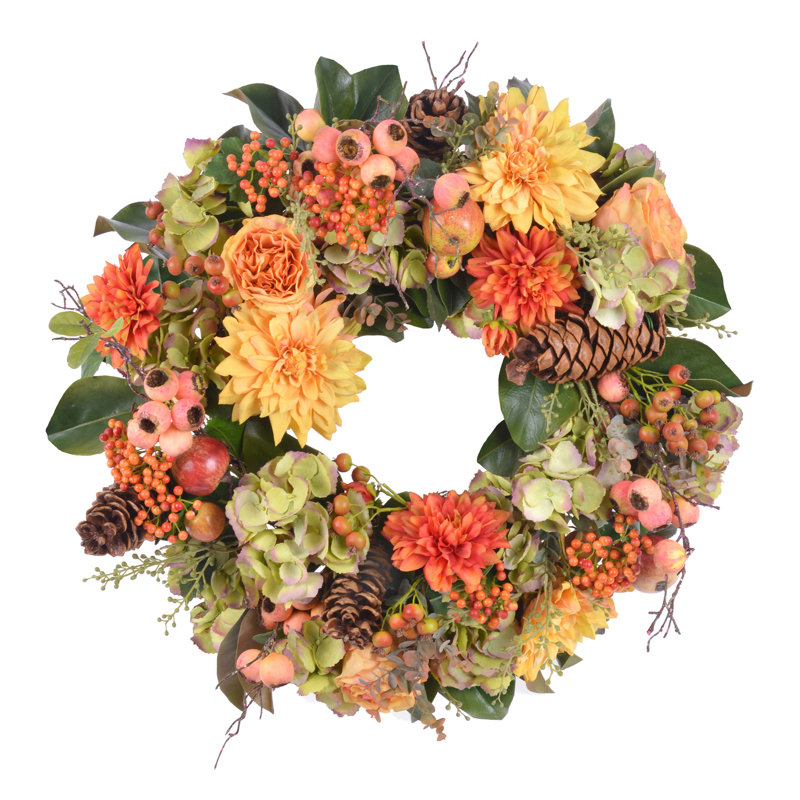 DAHLIA HYDRANGEA WREATH