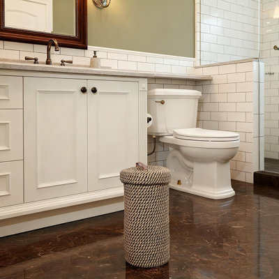 Porte-papier hygiénique sur pied en coton et en jute fait à la main avec rangement, style rustique naturel, pour 3 rouleaux