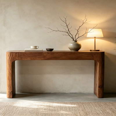Wabi-Sabi Solid Pine Wood Console Table