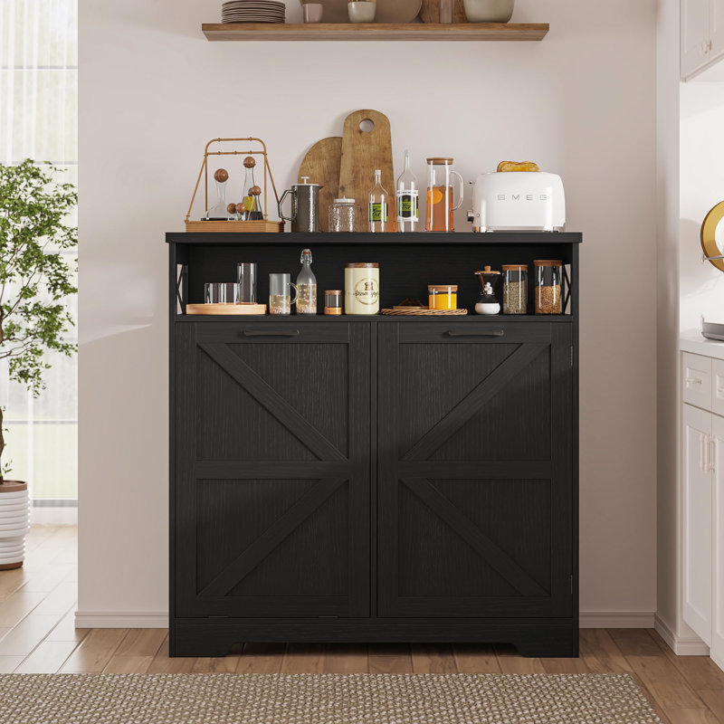 Armoire pour poubelle inclinable 13 * 1 gallon Caffey, Brun