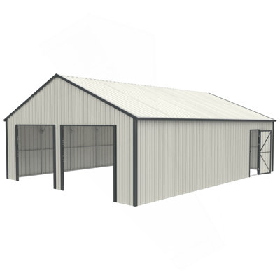 25 X 33 FT Double Garage Metal Shed With Side Entry Door