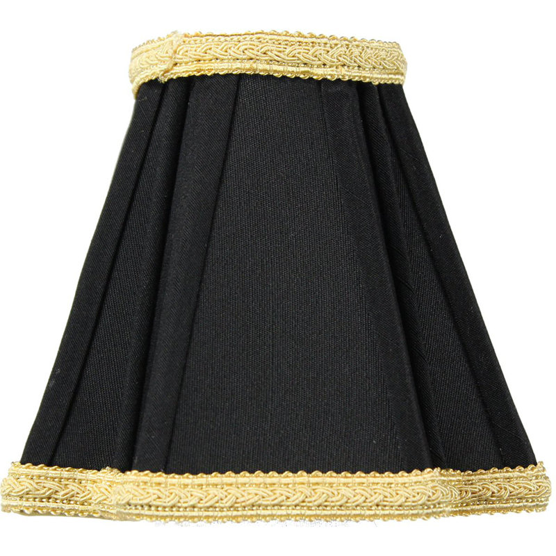 Black Silk Empire Candelabra Shade with Brass Frame